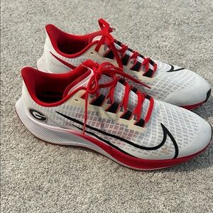 Nike White and Red Athletic Sneakers